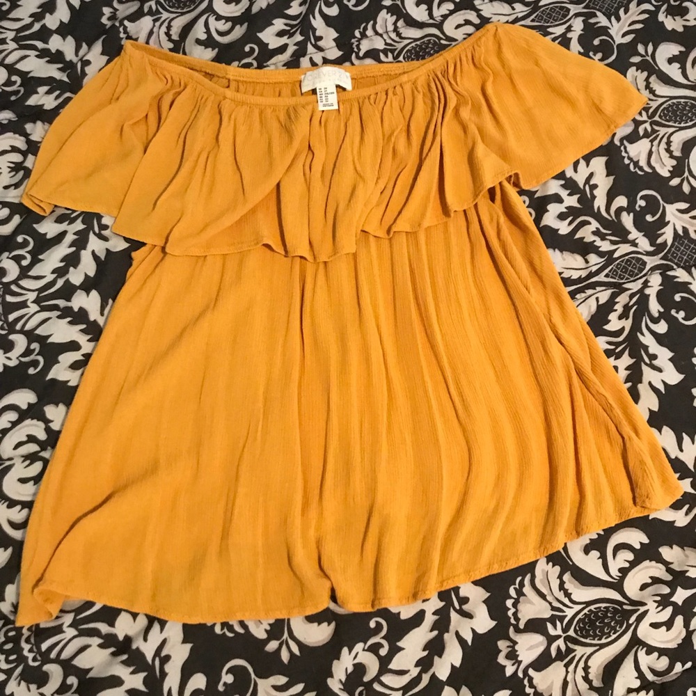 Forever 21 plus, off shoulder shirt.